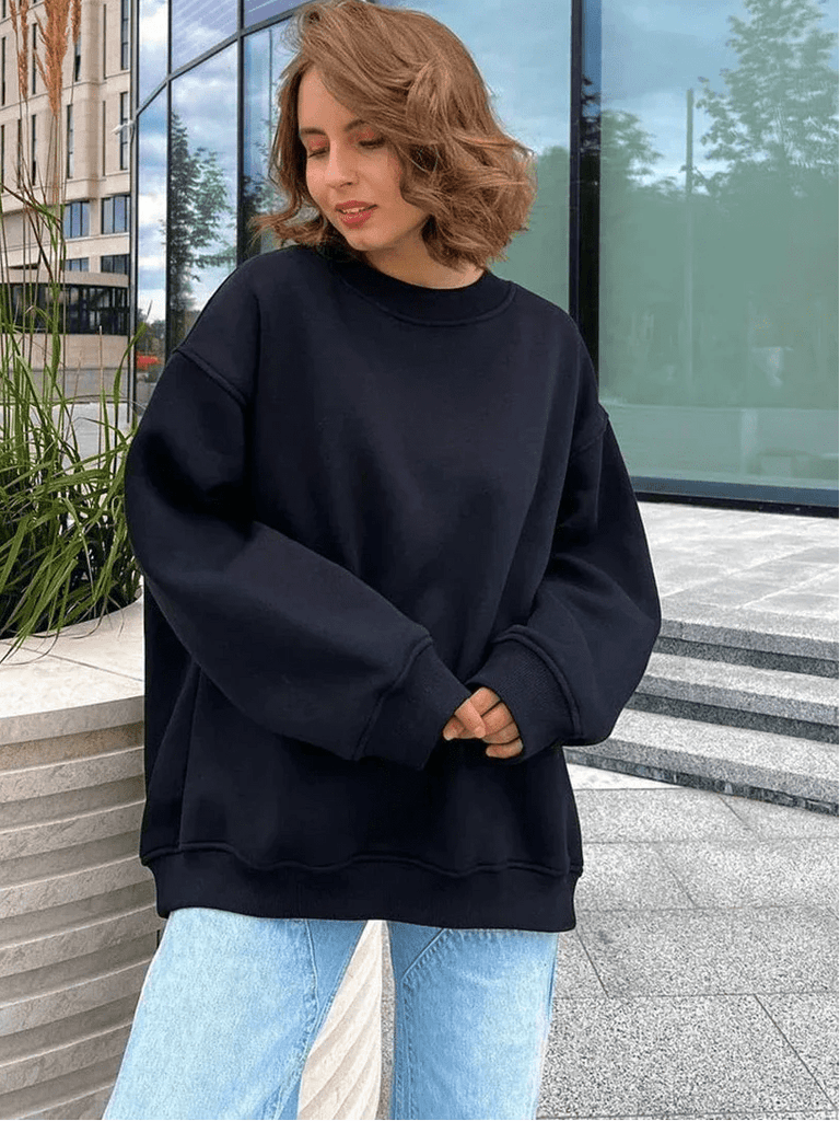 Women’s Oversized Fleece Hoodie – Warm Long Sleeve Pullover - Velshara store