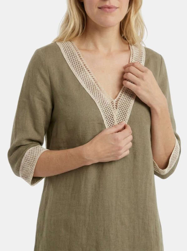 Women's Plain Woven Knee - Length Dress | Elegant Round Neck Short Sleeve Outfit - Velshara store