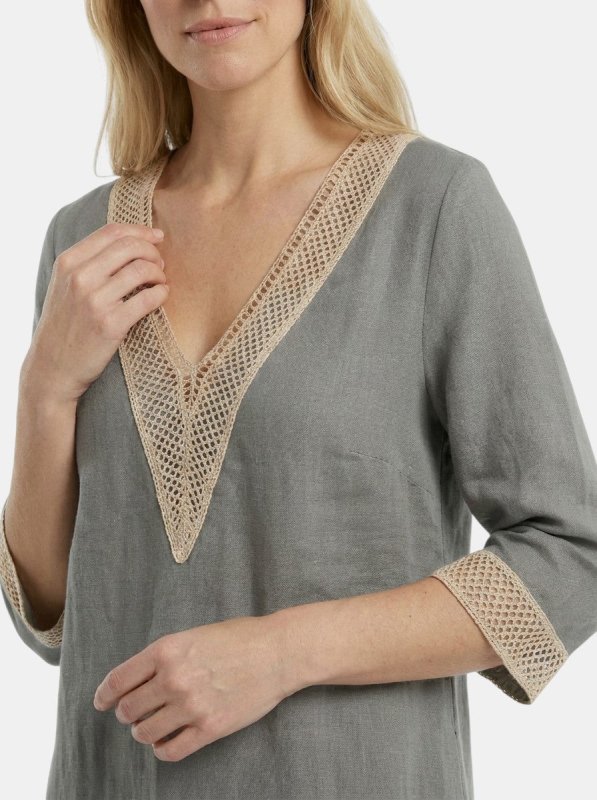 Women's Plain Woven Knee - Length Dress | Elegant Round Neck Short Sleeve Outfit - Velshara store