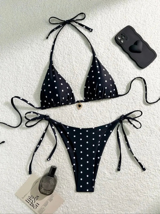 Women’s Polka Dot Bikini Set – Retro Inspired Two Piece Beach Swimwear - Velshara store