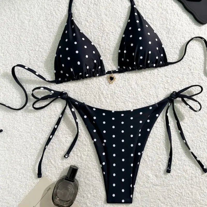 Women’s Polka Dot Bikini Set – Retro Inspired Two Piece Beach Swimwear - Velshara store