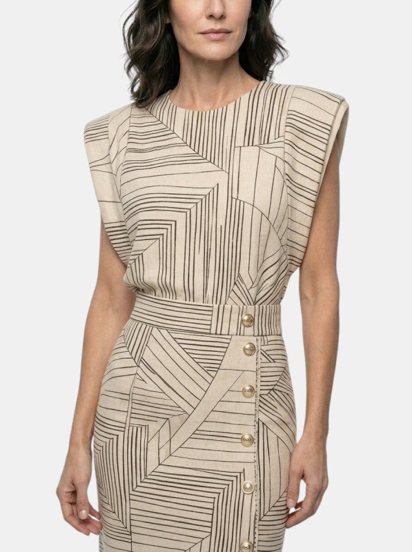 Women's Polka Dot Print Two Piece Set | Tailored Sleeveless Top and High - Waist Midi Skirt - Velshara store