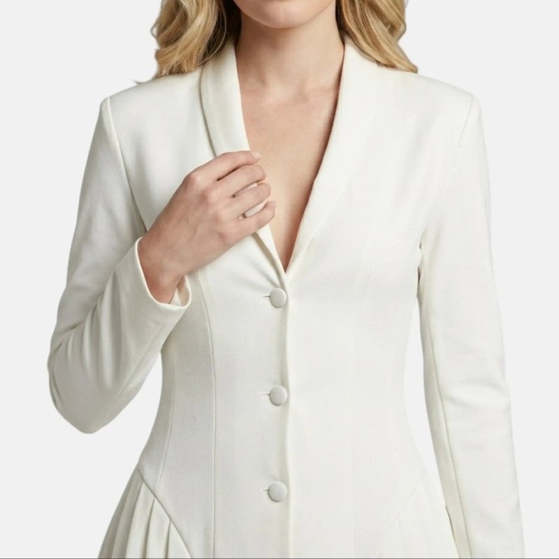Women's Premium White Blazer Mini Dress | Elegant Tailored Cocktail Outfit - Velshara store