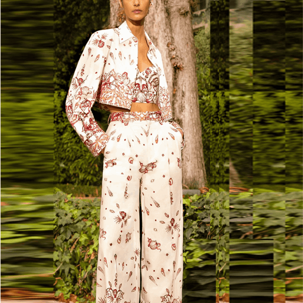 Women’s Printed Suit Set – 3 Piece Cami, Jacket and Pants Outfit - Velshara store