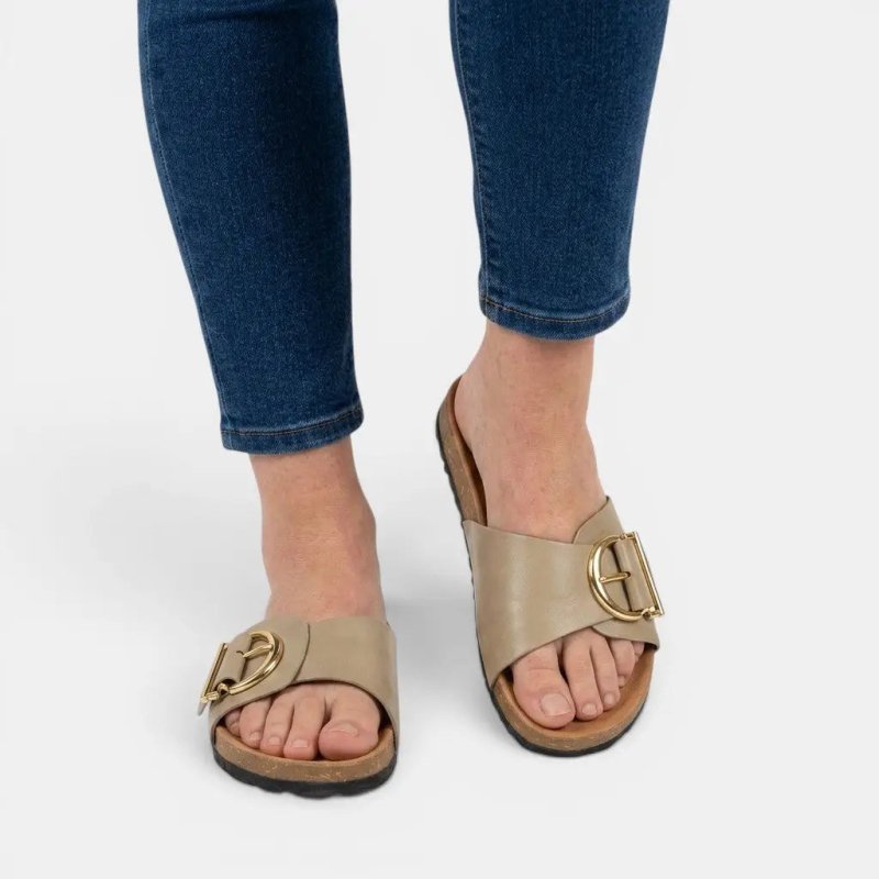 Women's PU Buckled Mules | Chic Open Slip - On Sandals for Everyday Comfort - Velshara store