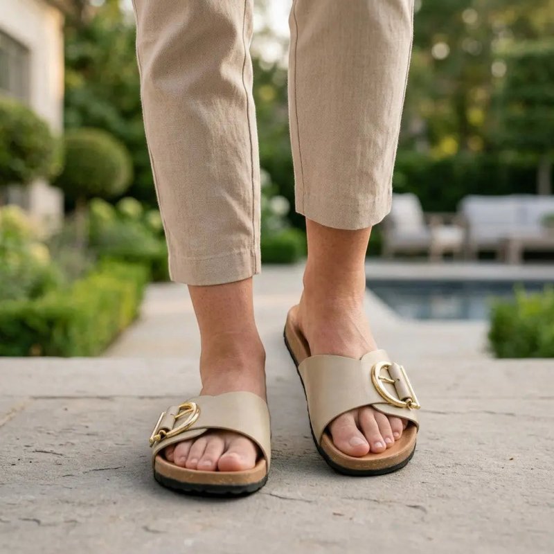 Women's PU Buckled Mules | Chic Open Slip - On Sandals for Everyday Comfort - Velshara store