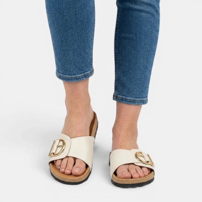 Women's PU Buckled Mules | Chic Open Slip - On Sandals for Everyday Comfort - Velshara store