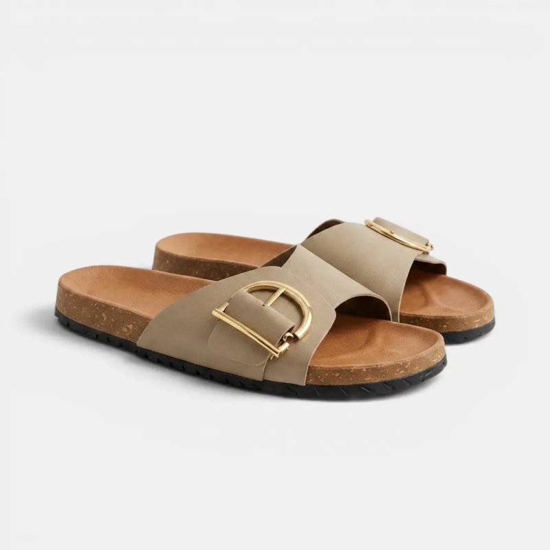 Women's PU Buckled Mules | Chic Open Slip - On Sandals for Everyday Comfort - Velshara store