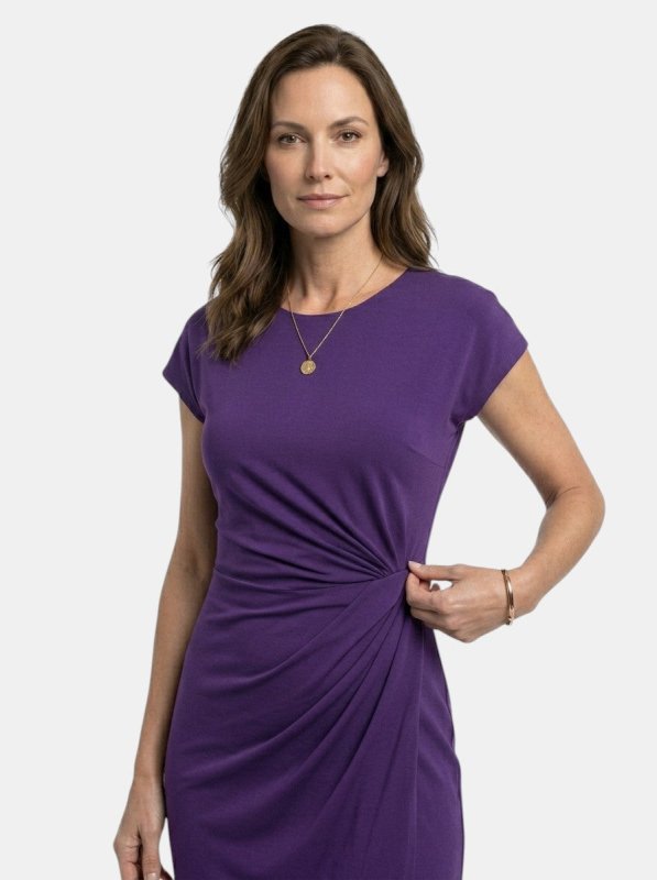 Women's Rich Fabric Bodycon Midi Dress | Elegant Sculpted Wrap Design for Formal Occasions - Velshara store