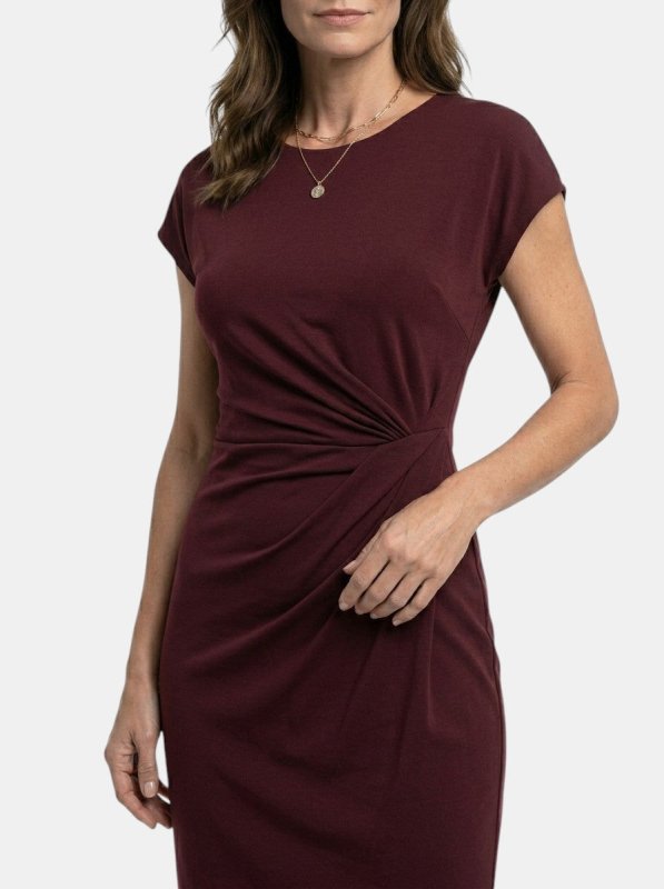 Women's Rich Fabric Bodycon Midi Dress | Elegant Sculpted Wrap Design for Formal Occasions - Velshara store