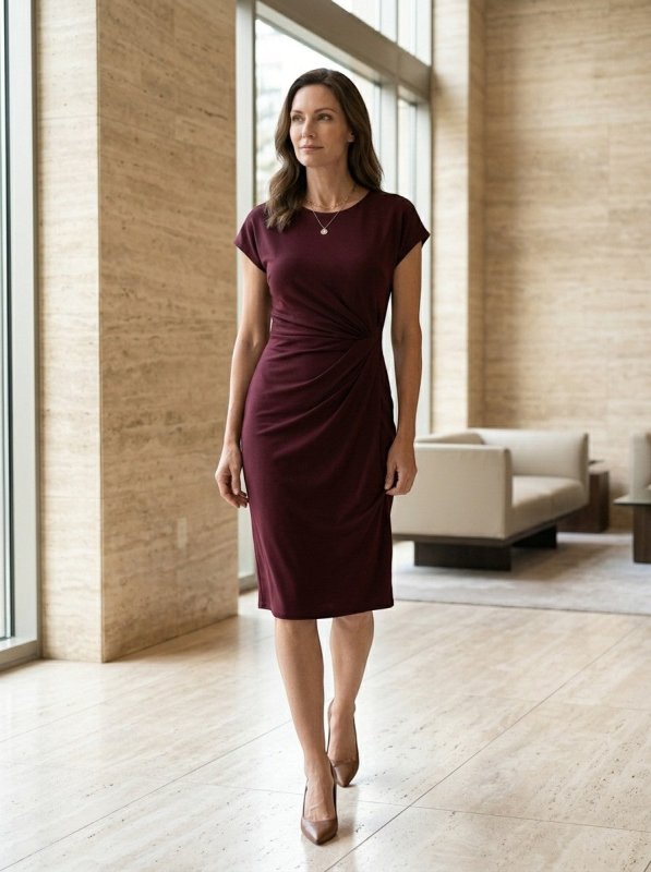 Women's Rich Fabric Bodycon Midi Dress | Elegant Sculpted Wrap Design for Formal Occasions - Velshara store