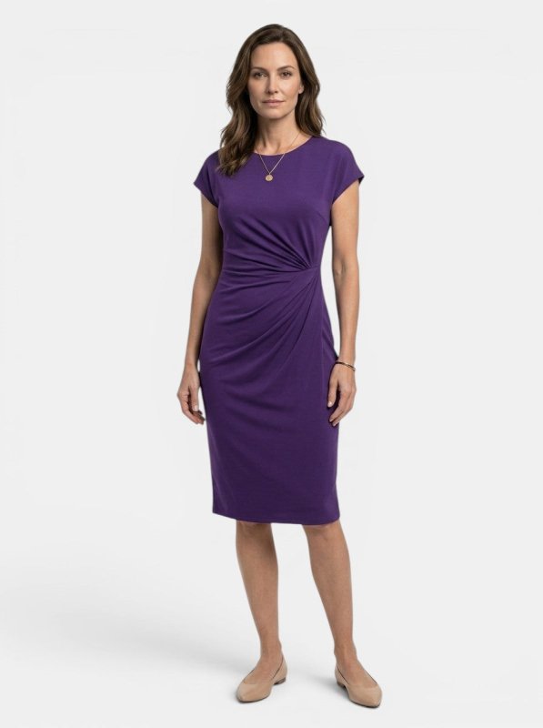 Women's Rich Fabric Bodycon Midi Dress | Elegant Sculpted Wrap Design for Formal Occasions - Velshara store