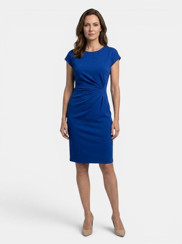 Women's Rich Fabric Bodycon Midi Dress | Elegant Sculpted Wrap Design for Formal Occasions - Velshara store