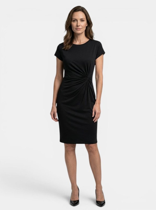 Women's Rich Fabric Bodycon Midi Dress | Elegant Sculpted Wrap Design for Formal Occasions - Velshara store