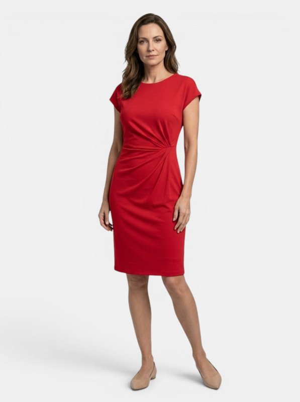 Women's Rich Fabric Bodycon Midi Dress | Elegant Sculpted Wrap Design for Formal Occasions - Velshara store