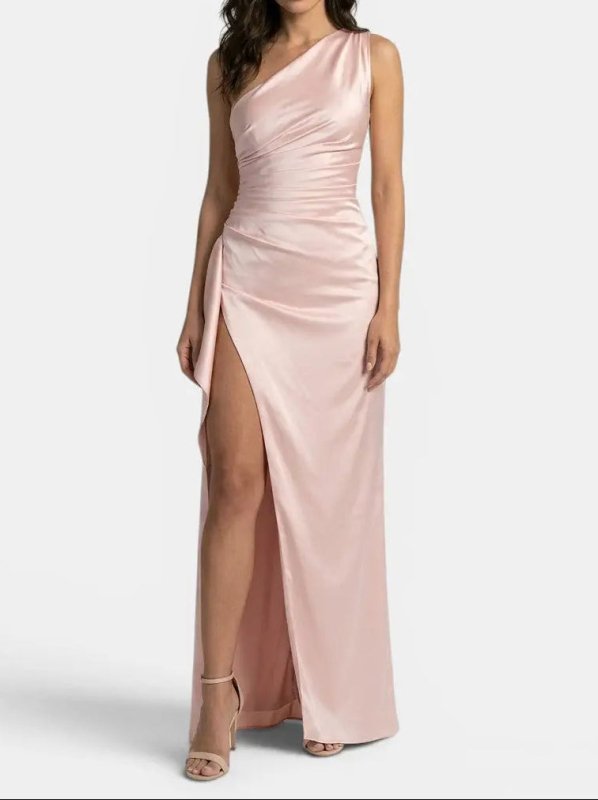 Women's Satin Asymmetric Evening Maxi Dress | Elegant One - Shoulder Formal Gown - Velshara store