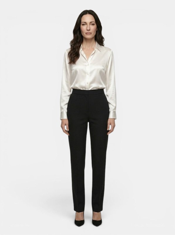 Women's Satin Blend Long Sleeve Blouse | Elegant Relaxed Fit Top for All Seasons - Velshara store