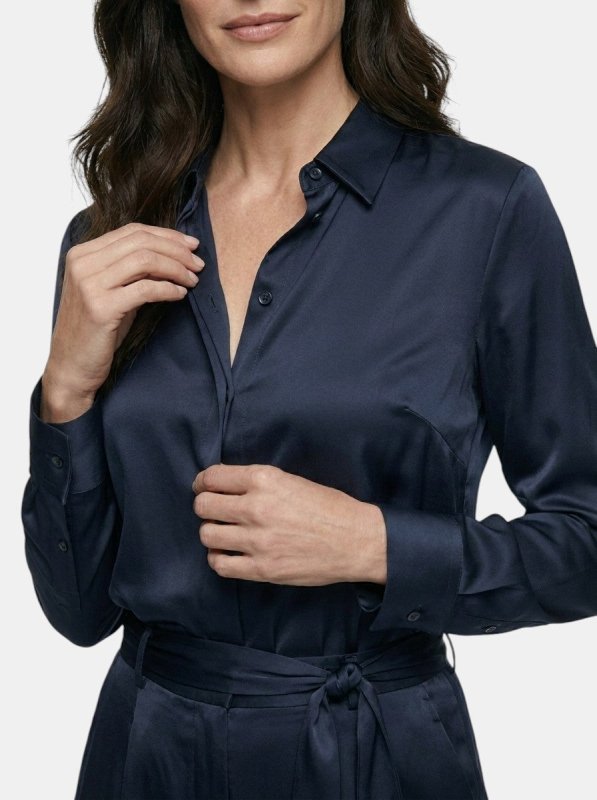Women's Satin Blend Long Sleeve Blouse | Elegant Relaxed Fit Top for All Seasons - Velshara store
