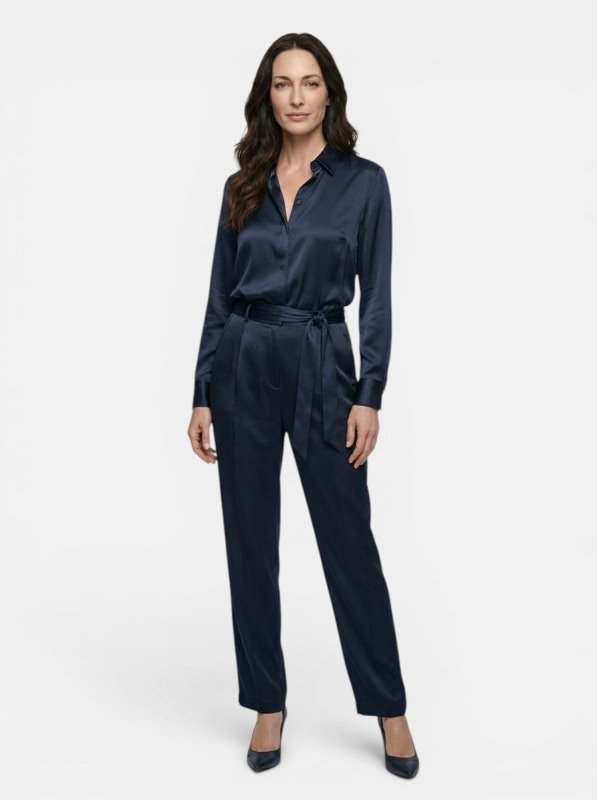 Women's Satin Blend Long Sleeve Blouse | Elegant Relaxed Fit Top for All Seasons - Velshara store
