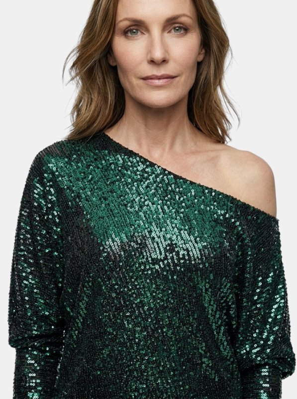 Women's Shimmering Sequined Mini Dress | Relaxed Fit Long Sleeve Cocktail Dress - Velshara store