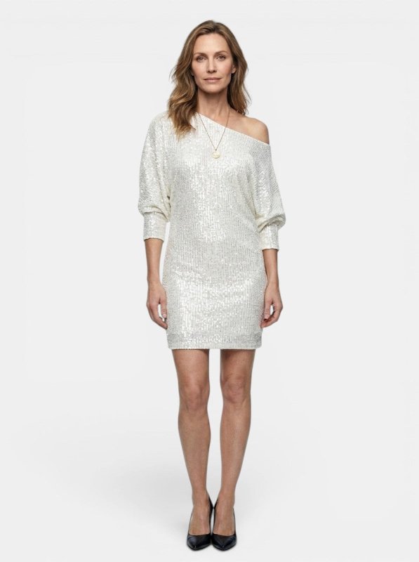 Women's Shimmering Sequined Mini Dress | Relaxed Fit Long Sleeve Cocktail Dress - Velshara store
