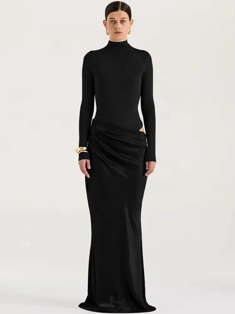 Women’s Sleeveless Satin Maxi Dress – High Waist Design - Velshara store