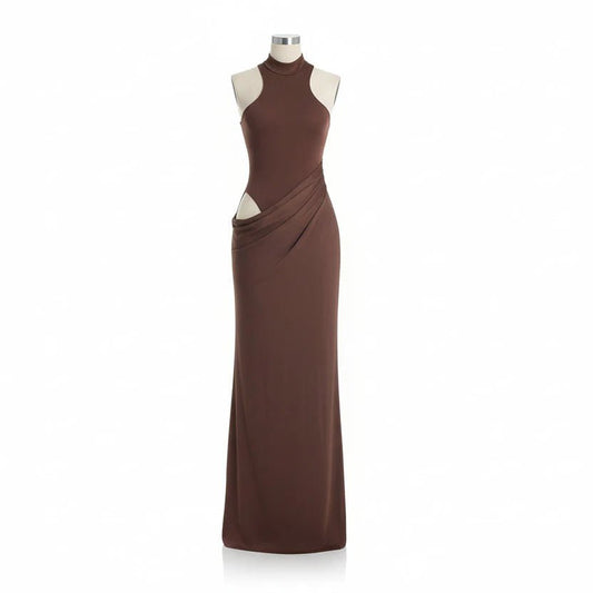 Women’s Sleeveless Satin Maxi Dress – High Waist Design - Velshara store