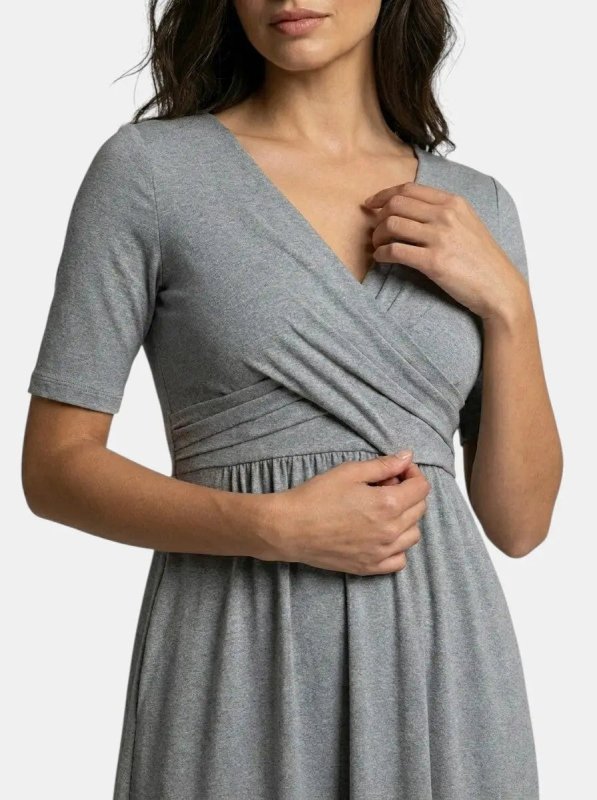 Women's Smooth Midi Dress | Flattering Wrap - Style with Pockets - Velshara store