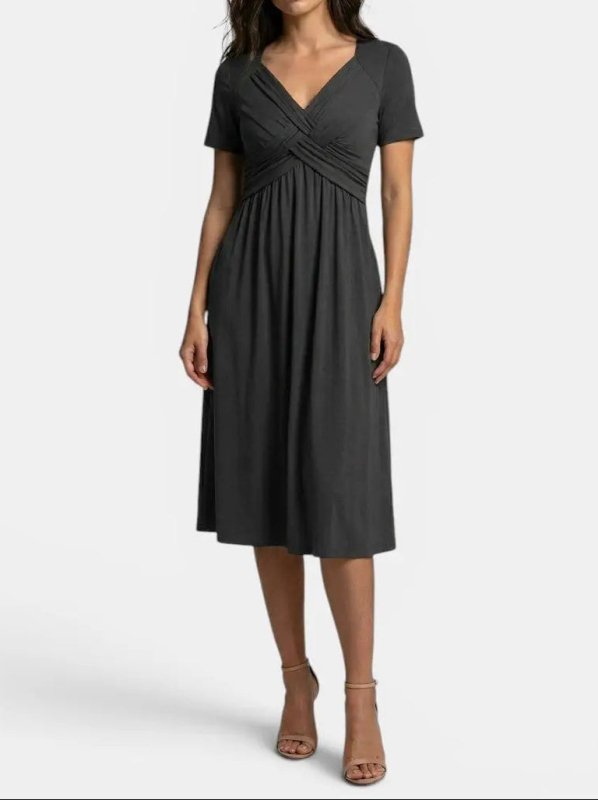 Women's Soft A - Line Midi Dress | Elegant Tummy Control Cocktail Wear - Velshara store