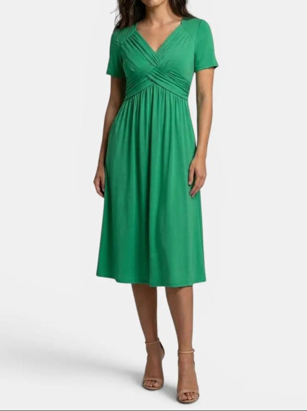 Women's Soft A - Line Midi Dress | Elegant Tummy Control Cocktail Wear - Velshara store