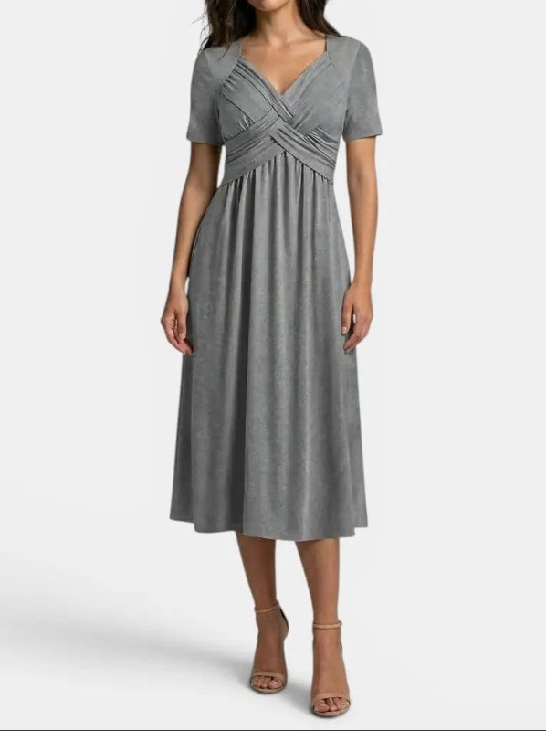 Women's Soft A - Line Midi Dress | Elegant Tummy Control Cocktail Wear - Velshara store