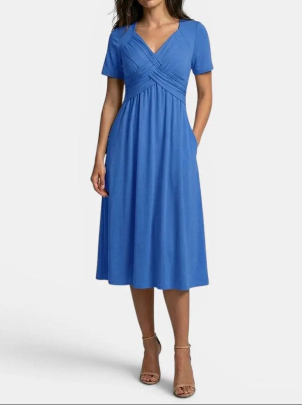 Women's Soft A - Line Midi Dress | Elegant Tummy Control Cocktail Wear - Velshara store
