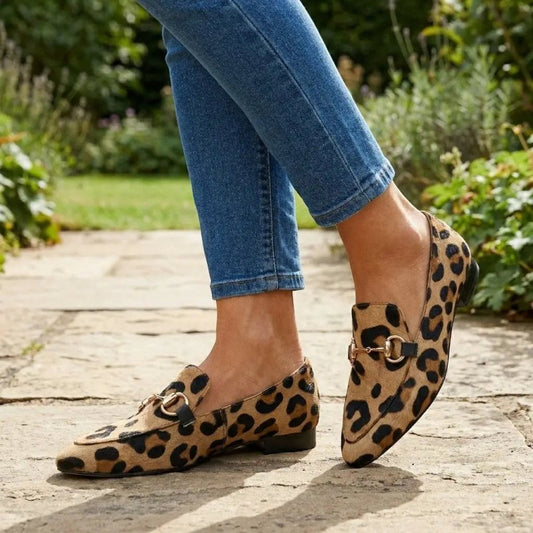 Women's Soft Animal - Texture Loafers | Elegant Cushioned Orthopedic Shoes - Velshara store