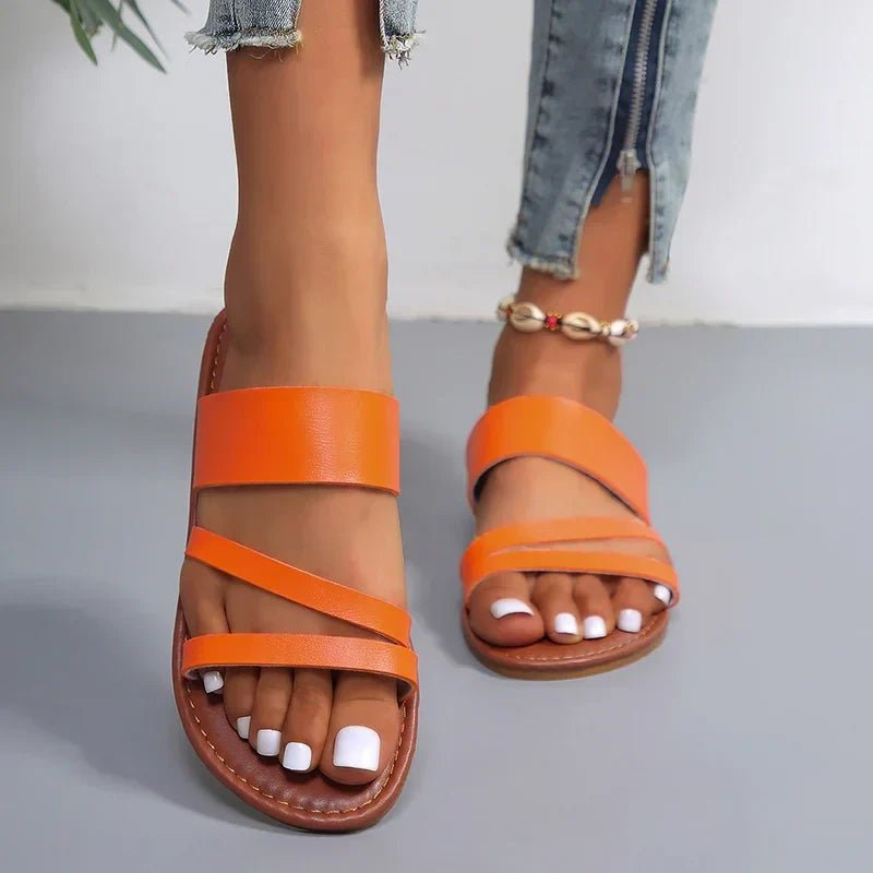 Women's Soft Cushioned Flat Sandals | Elegant Minimalist Summer Footwear - Velshara store