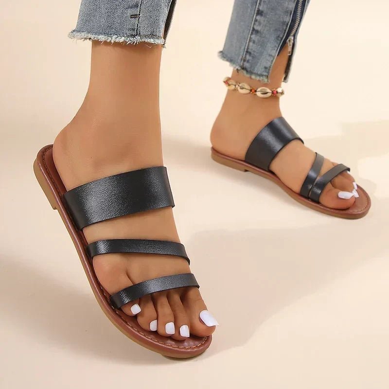 Women's Soft Cushioned Flat Sandals | Elegant Minimalist Summer Footwear - Velshara store