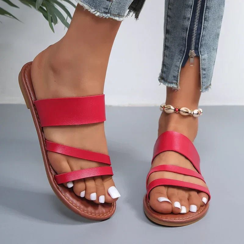 Women's Soft Cushioned Flat Sandals | Elegant Minimalist Summer Footwear - Velshara store