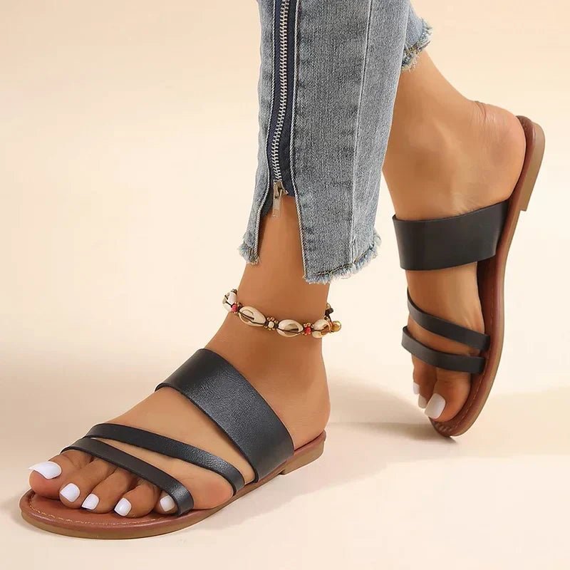 Women's Soft Cushioned Flat Sandals | Elegant Minimalist Summer Footwear - Velshara store
