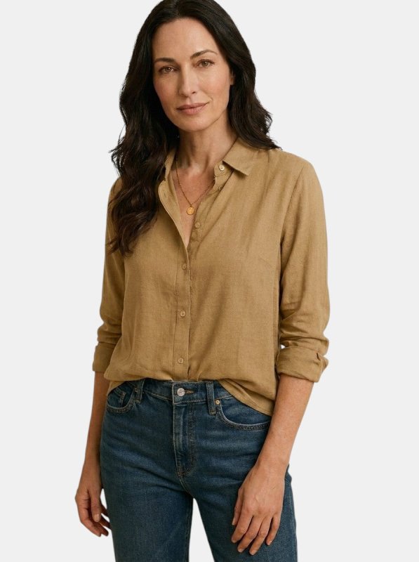 Women's Soft Drape Long Sleeve Blouse | Elegant Relaxed Fit Summer Top - Velshara store