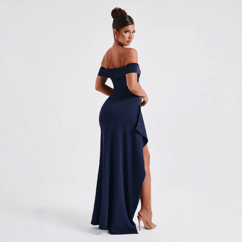 Women's Soft Fabric Maxi Dress | Alluring Off - Shoulder Design with Bold Slit - Velshara store