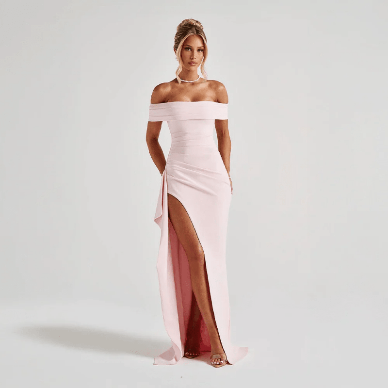 Women's Soft Fabric Maxi Dress | Alluring Off - Shoulder Design with Bold Slit - Velshara store