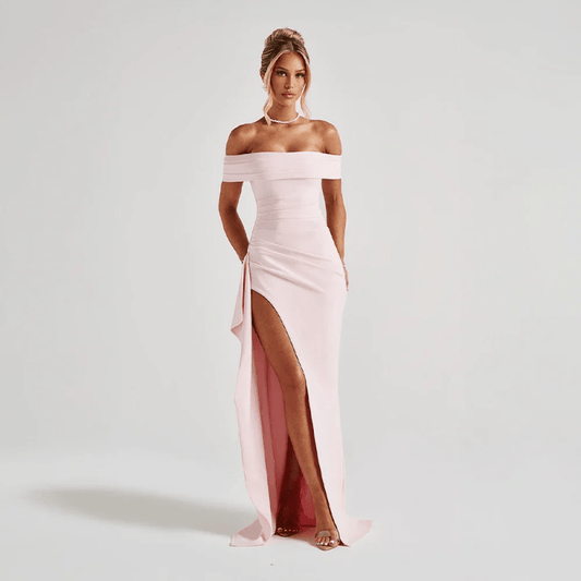 Women's Soft Fabric Maxi Dress | Alluring Off - Shoulder Design with Bold Slit - Velshara store