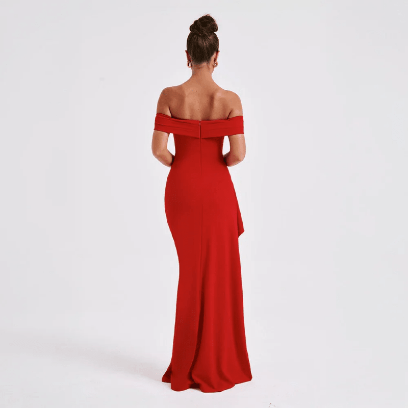 Women's Soft Fabric Maxi Dress | Alluring Off - Shoulder Design with Bold Slit - Velshara store
