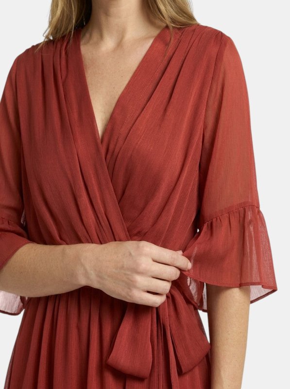 Women's Soft Fabric V - Neck Dress | Elegant Flattering Evening Gown - Velshara store