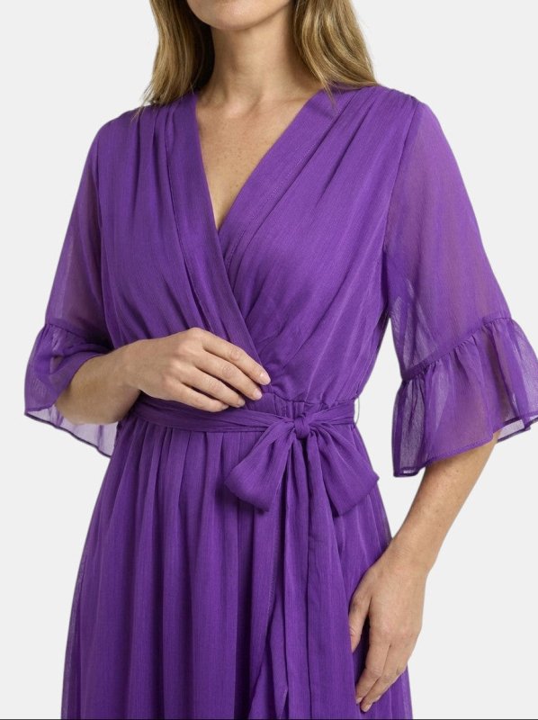 Women's Soft Fabric V - Neck Dress | Elegant Flattering Evening Gown - Velshara store
