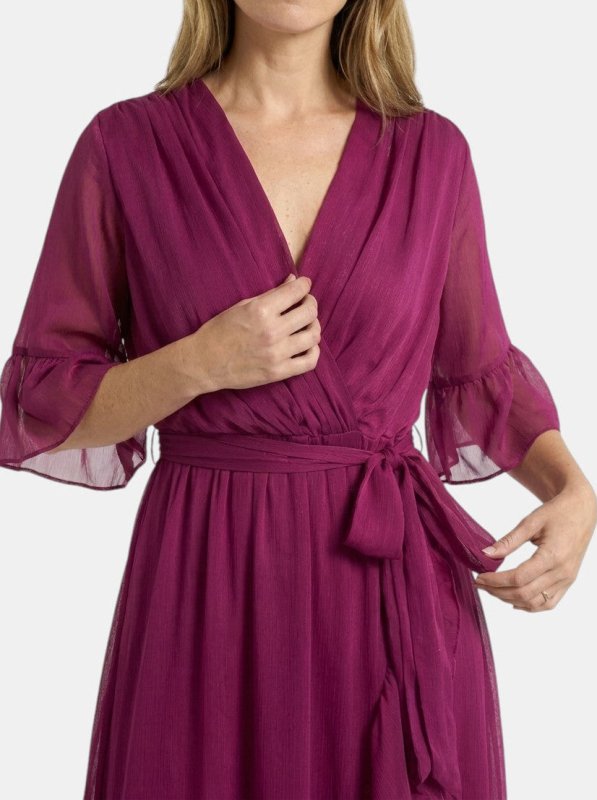 Women's Soft Fabric V - Neck Dress | Elegant Flattering Evening Gown - Velshara store