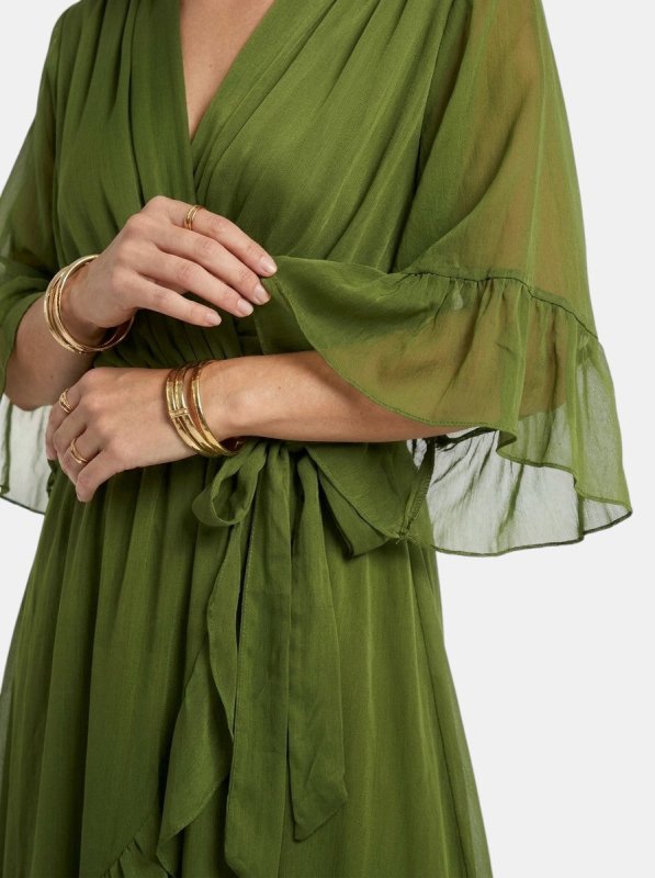 Women's Soft Fabric V - Neck Dress | Elegant Flattering Evening Gown - Velshara store