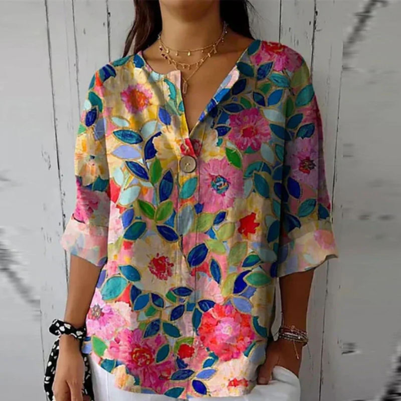 Women's Soft Floral Print Blouse | Light and Airy Summer Top - Velshara store