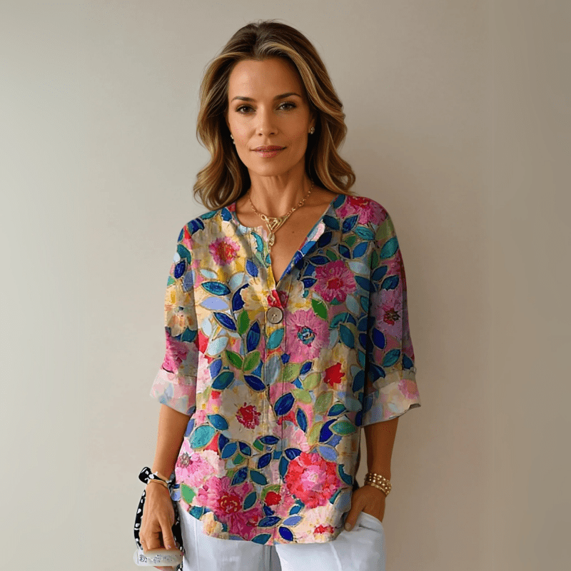 Women's Soft Floral Print Blouse | Light and Airy Summer Top - Velshara store