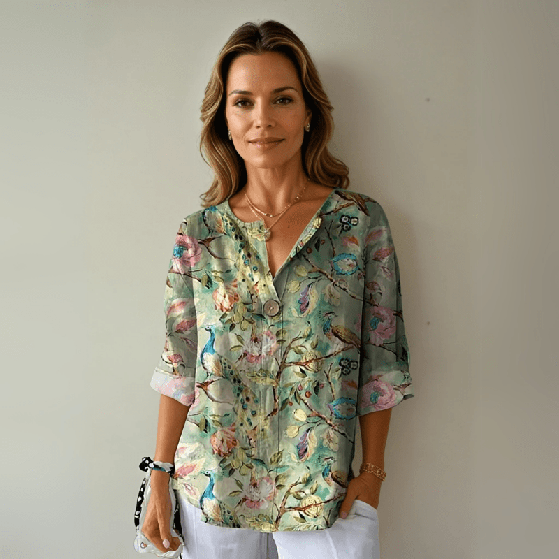 Women's Soft Floral Print Blouse | Light and Airy Summer Top - Velshara store