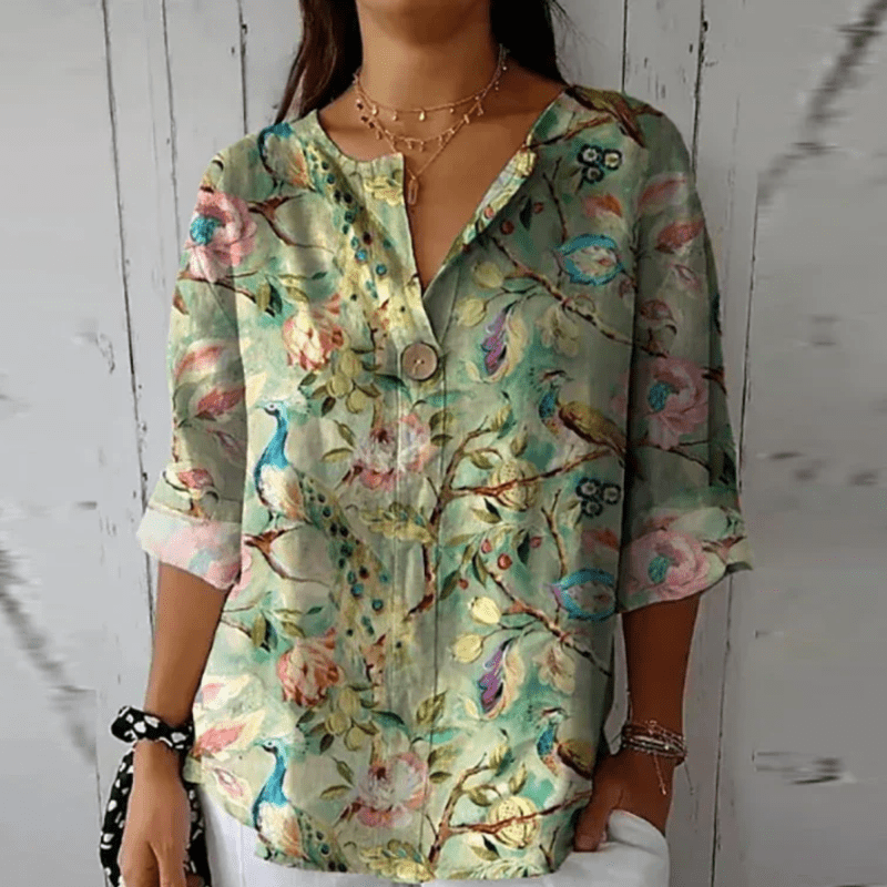 Women's Soft Floral Print Blouse | Light and Airy Summer Top - Velshara store